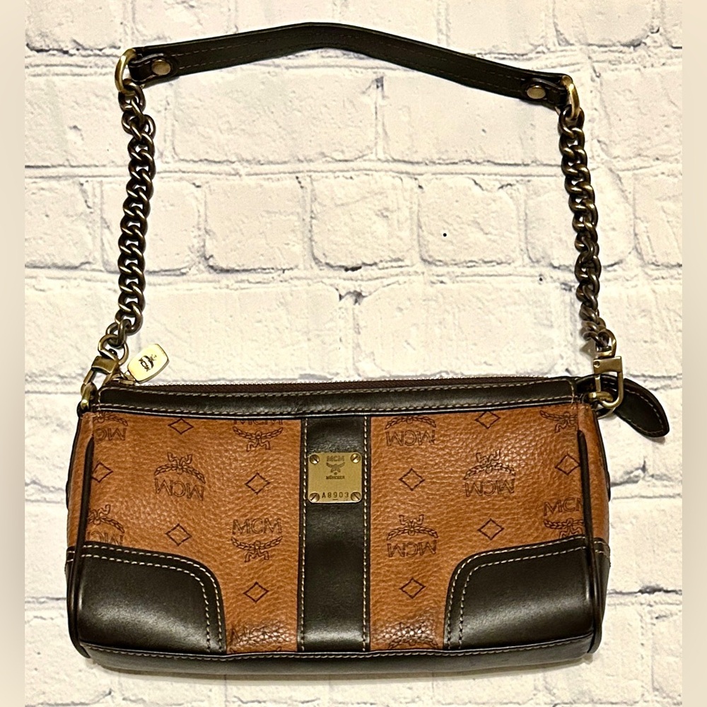 EUC Brown & Tan MCM Multiway Bag With Removable Chain Strap